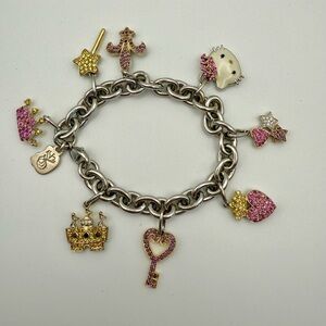 Kimora Lee Simmons Hello Kitty 925 Silver 18k & Precious Stone Charm Bracelet